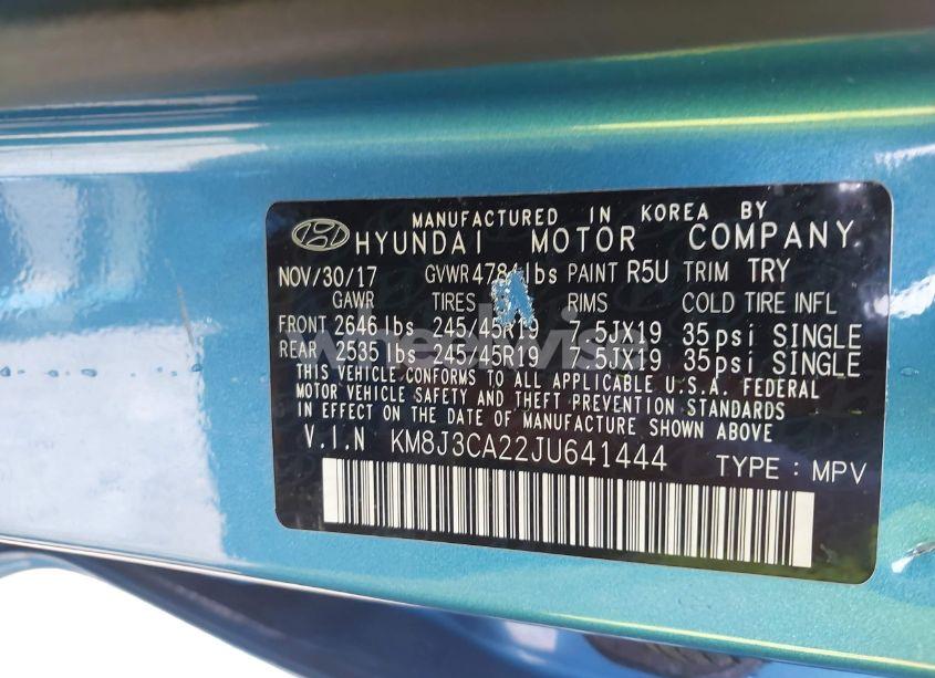 Photo 9 of 2018 Hyundai Tucson VALUE (VIN KM8J3CA22JU641444)