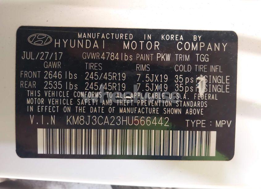 Photo 9 of 2017 Hyundai Tucson VALUE (VIN KM8J3CA23HU566442)