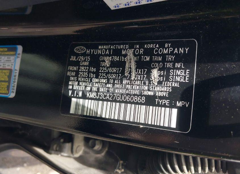 Photo 9 of 2016 Hyundai Tucson ECO (VIN KM8J3CA27GU060868)