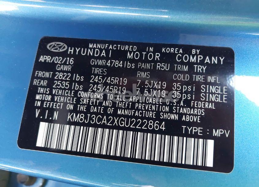 Photo 9 of 2016 Hyundai Tucson LIMITED (VIN KM8J3CA2XGU222864)