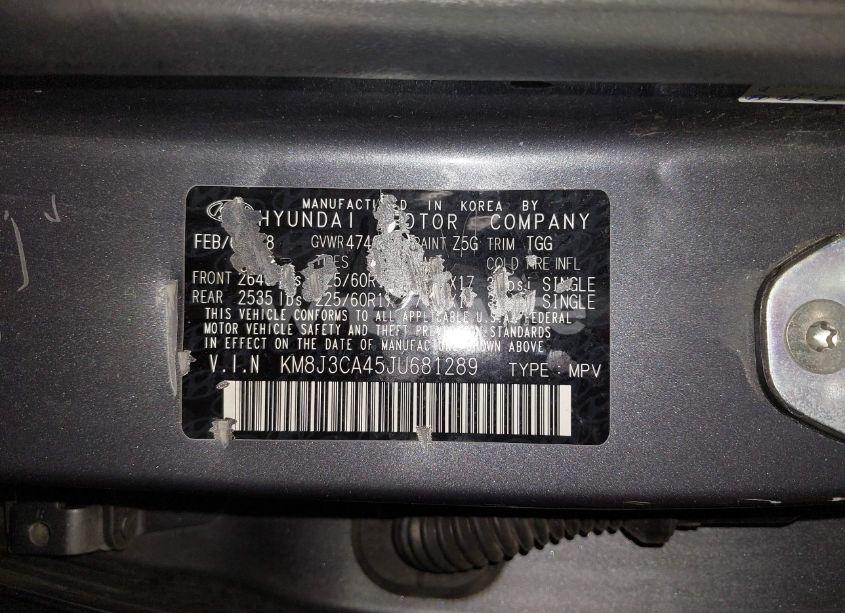 Photo 9 of 2018 Hyundai Tucson SEL (VIN KM8J3CA45JU681289)