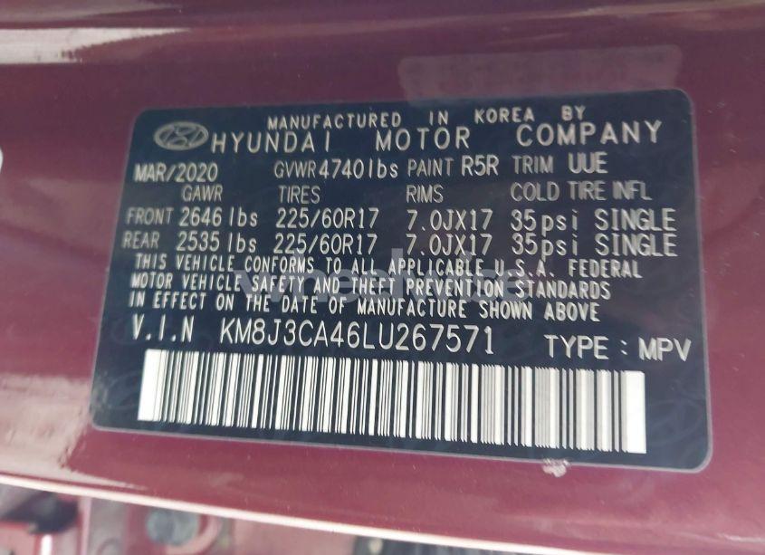 Photo 9 of 2020 Hyundai Tucson VALUE (VIN KM8J3CA46LU267571)