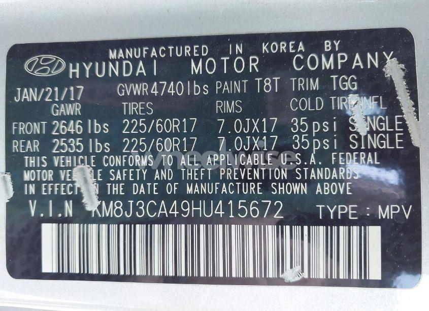 Photo 18 of 2017 Hyundai Tucson SE (VIN KM8J3CA49HU415672)