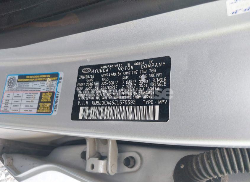 Photo 9 of 2018 Hyundai Tucson SEL (VIN KM8J3CA49JU676693)