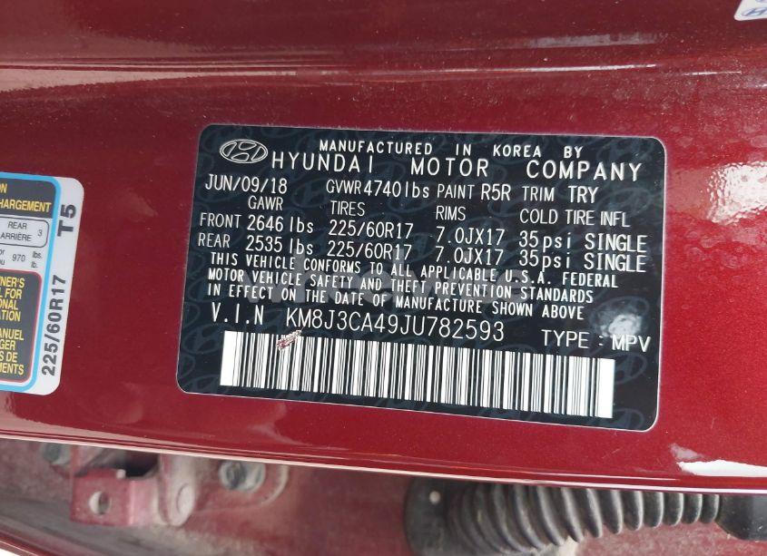 Photo 9 of 2018 Hyundai Tucson SEL (VIN KM8J3CA49JU782593)