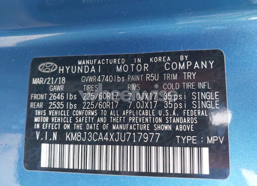 Photo 9 of 2018 Hyundai Tucson SEL (VIN KM8J3CA4XJU717977)