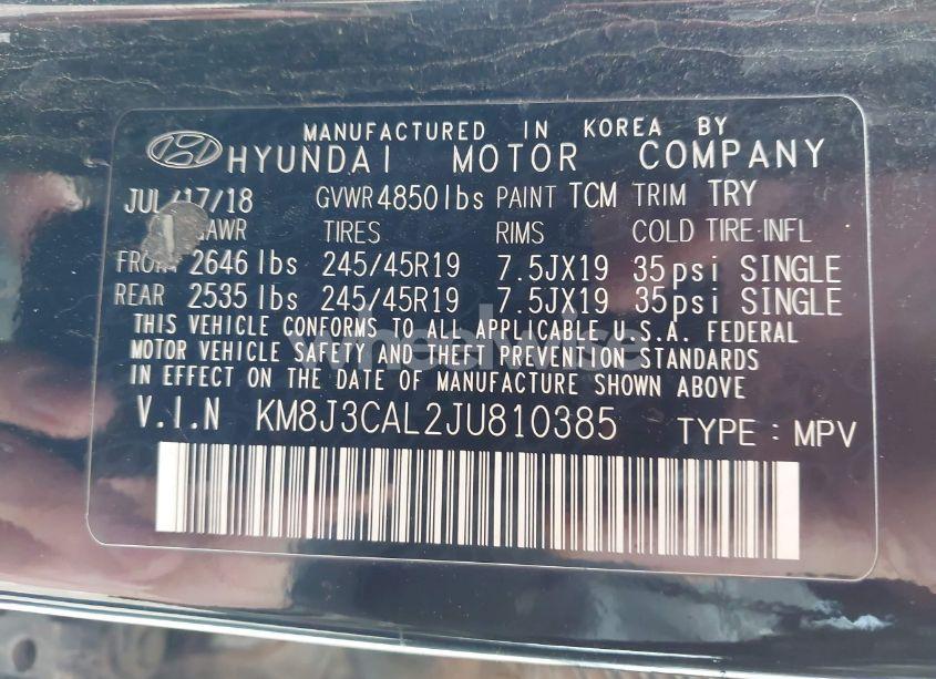 Photo 9 of 2018 Hyundai Tucson SPORT (VIN KM8J3CAL2JU810385)