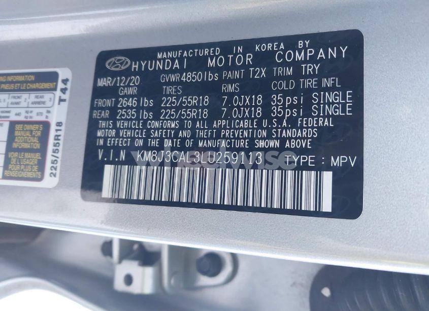 Photo 9 of 2020 Hyundai Tucson LIMITED (VIN KM8J3CAL3LU259113)