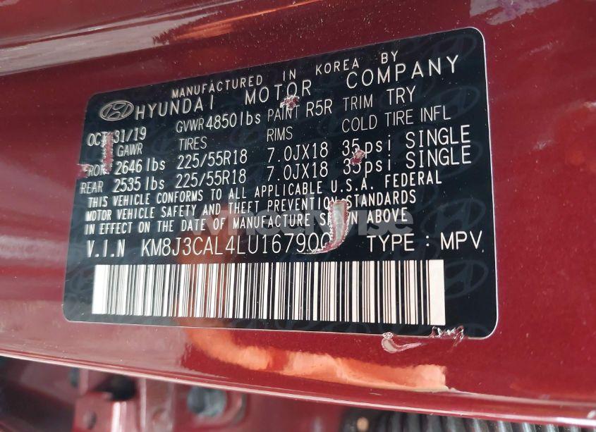 Photo 9 of 2020 Hyundai Tucson ULTIMATE (VIN KM8J3CAL4LU167900)