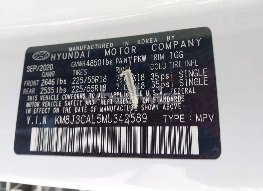 Photo 9 of 2021 Hyundai Tucson SEL (VIN KM8J3CAL5MU342589)