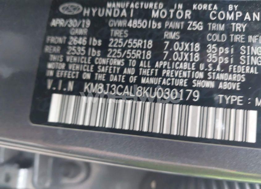 Photo 9 of 2019 Hyundai Tucson LIMITED (VIN KM8J3CAL8KU030179)