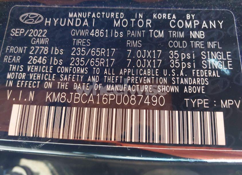 Photo 9 of 2023 Hyundai Tucson HYBRID BLUE (VIN KM8JBCA16PU087490)