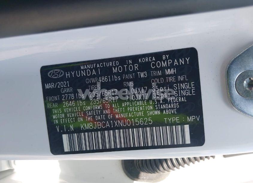 Photo 9 of 2022 Hyundai Tucson HYBRID BLUE (VIN KM8JBCA1XNU015625)