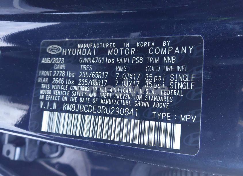 Photo 9 of 2024 Hyundai Tucson SEL (VIN KM8JBCDE3RU290841)