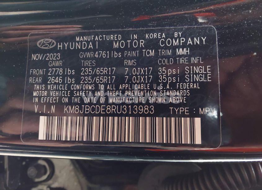 Photo 9 of 2024 Hyundai Tucson SEL (VIN KM8JBCDE8RU313983)