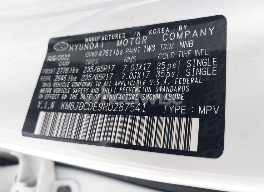 Photo 9 of 2024 Hyundai Tucson SEL (VIN KM8JBCDE9RU287541)