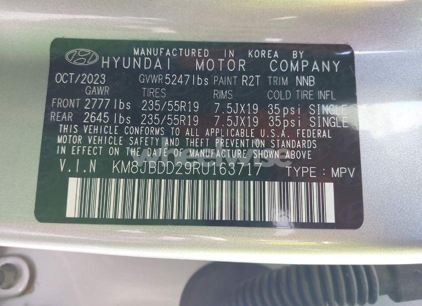 Photo 9 of 2024 Hyundai Tucson PLUG-IN HYBRID SEL (VIN KM8JBDD29RU163717)