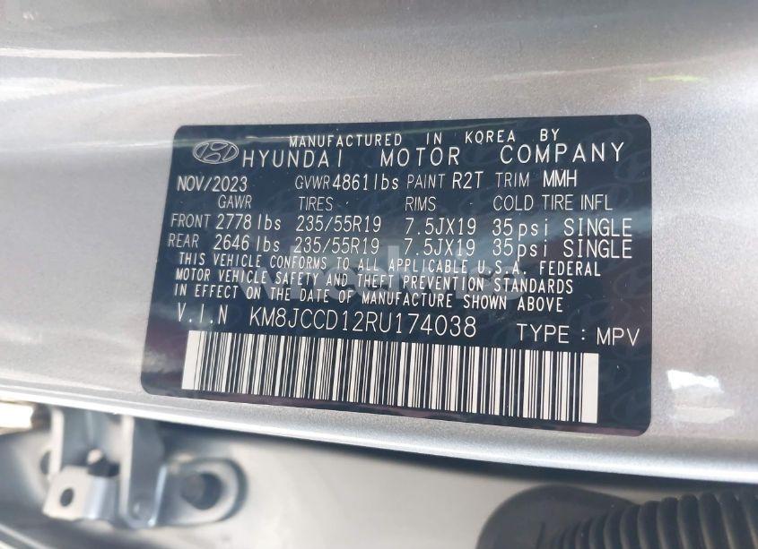 Photo 9 of 2024 Hyundai Tucson HYBRID SEL CONVENIENCE (VIN KM8JCCD12RU174038)