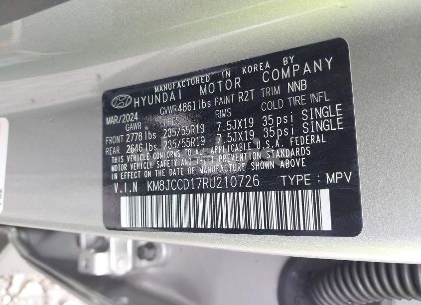 Photo 9 of 2024 Hyundai Tucson HYBRID SEL CONVENIENCE (VIN KM8JCCD17RU210726)