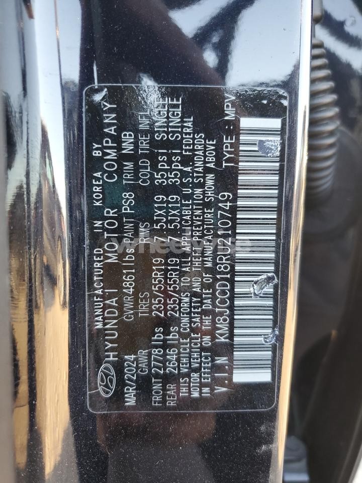 Photo 13 of 2024 HYUNDAI TUCSON SEL CONVENIENCE (VIN KM8JCCD18RU210749)