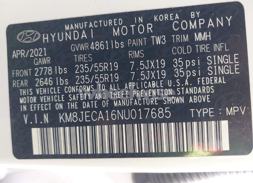 Photo 9 of 2022 Hyundai Tucson HYBRID LIMITED (VIN KM8JECA16NU017685)