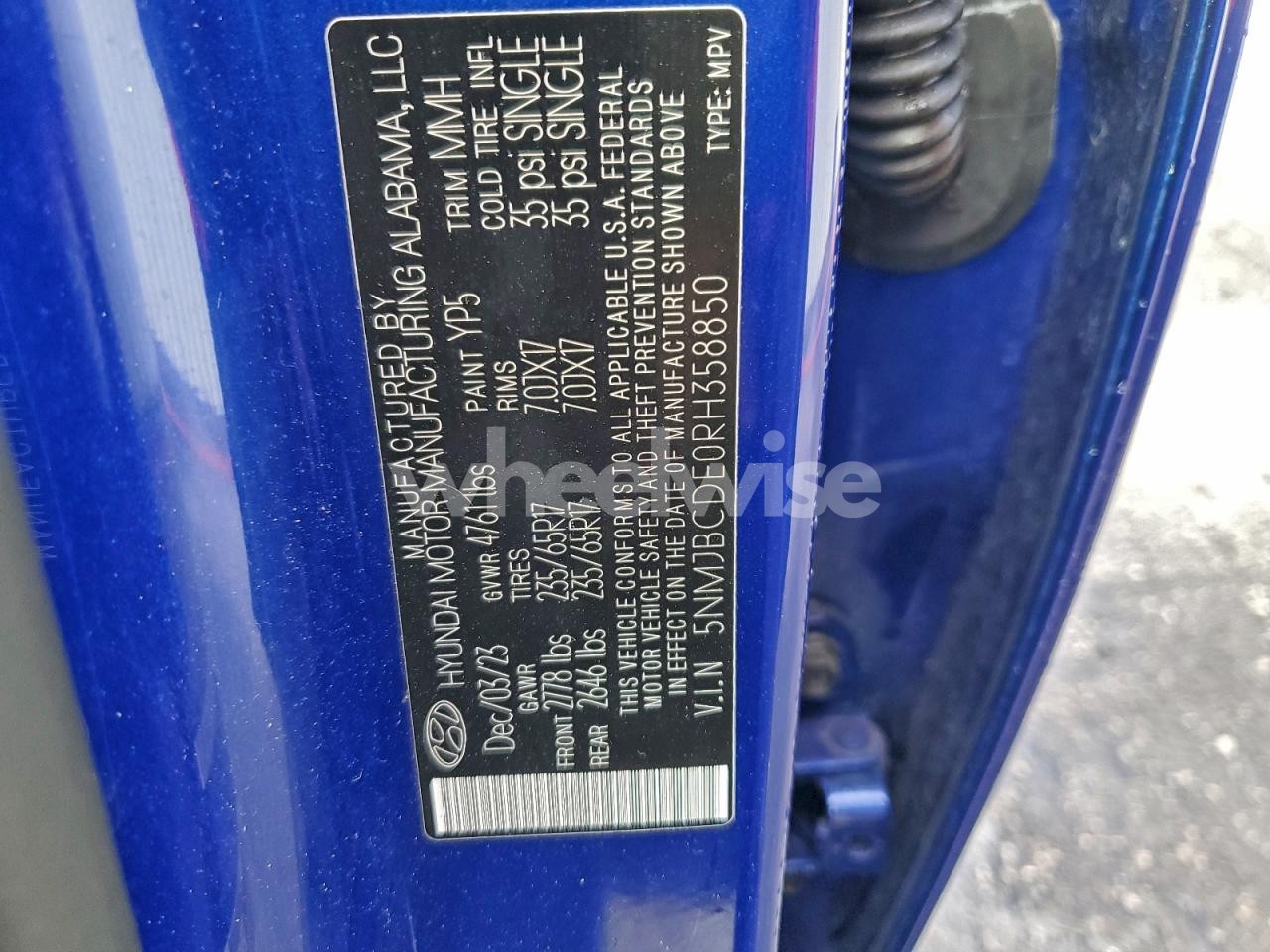 Photo 14 of 2024 HYUNDAI TUCSON SEL (VIN KM8JECD17RU165460)