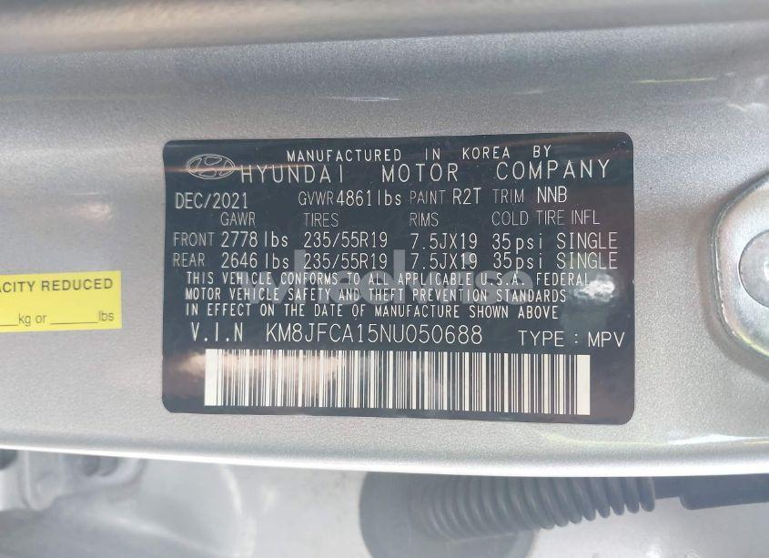 Photo 9 of 2022 Hyundai Tucson HYBRID SEL CONVENIENCE (VIN KM8JFCA15NU050688)