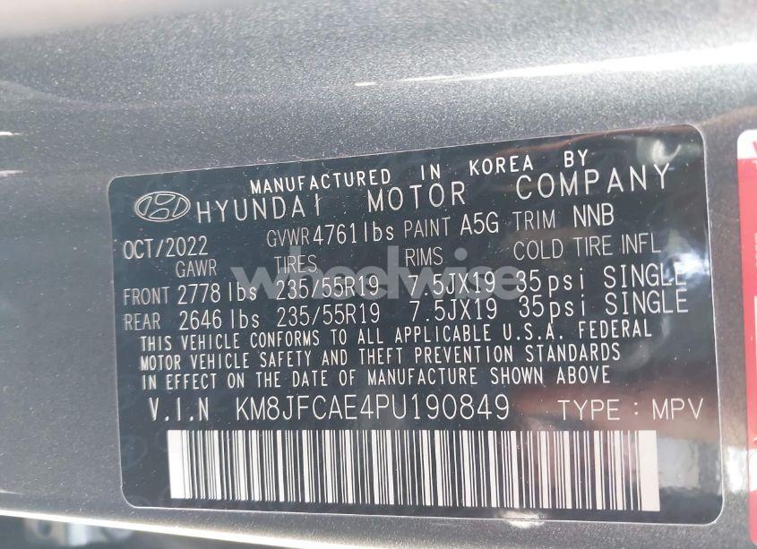 Photo 9 of 2023 Hyundai Tucson XRT (VIN KM8JFCAE4PU190849)