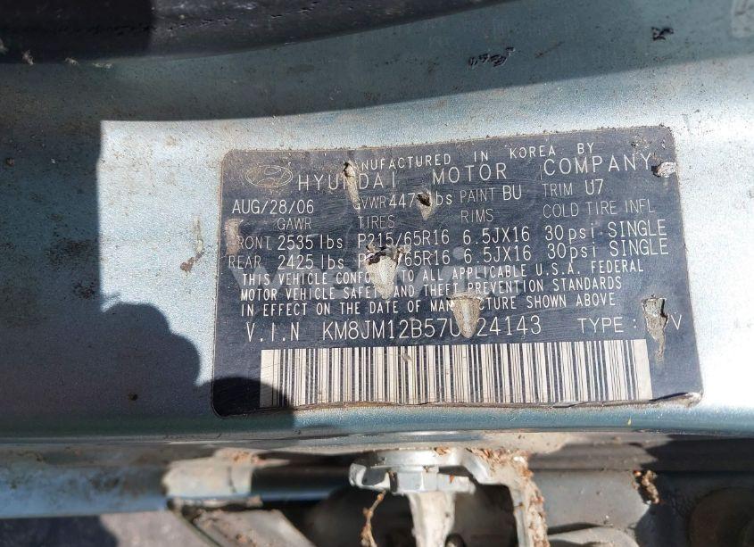 Photo 9 of 2007 Hyundai Tucson GLS (VIN KM8JM12B57U524143)