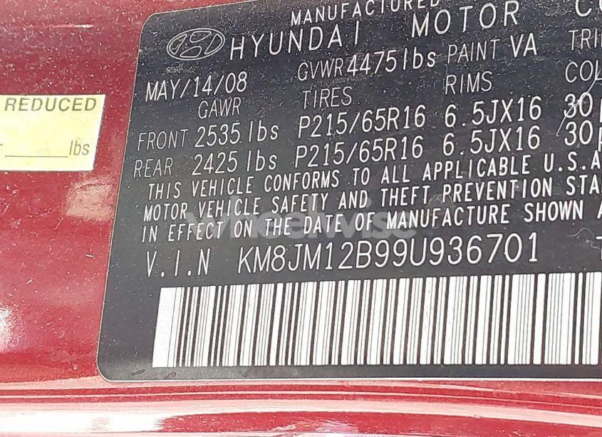 Photo 9 of 2009 Hyundai Tucson GLS (VIN KM8JM12B99U936701)