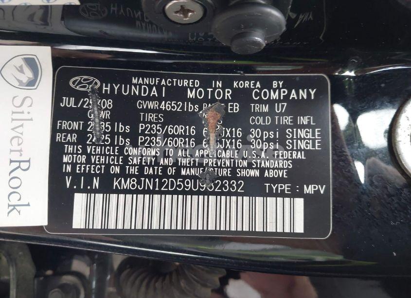 Photo 9 of 2009 Hyundai Tucson SE (VIN KM8JN12D59U982332)