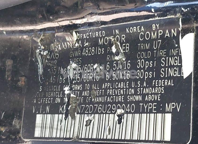 Photo 9 of 2006 Hyundai Tucson GLS/LIMITED (VIN KM8JN72D76U290040)