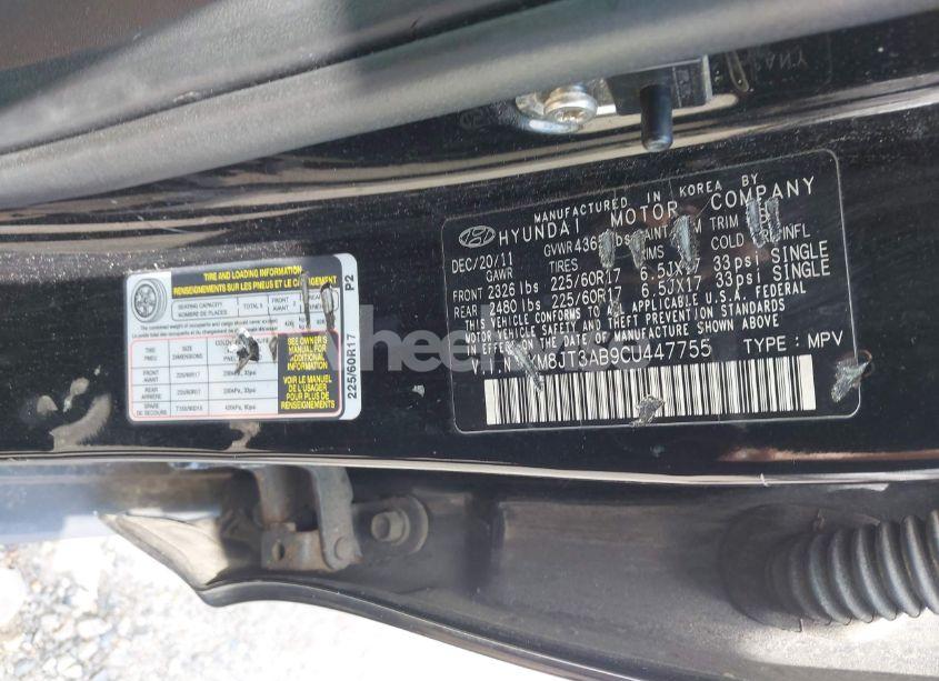 Photo 9 of 2012 Hyundai Tucson GL (VIN KM8JT3AB9CU447755)