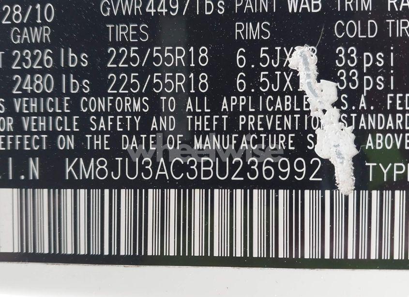 Photo 9 of 2011 Hyundai Tucson LIMITED (VIN KM8JU3AC3BU236992)