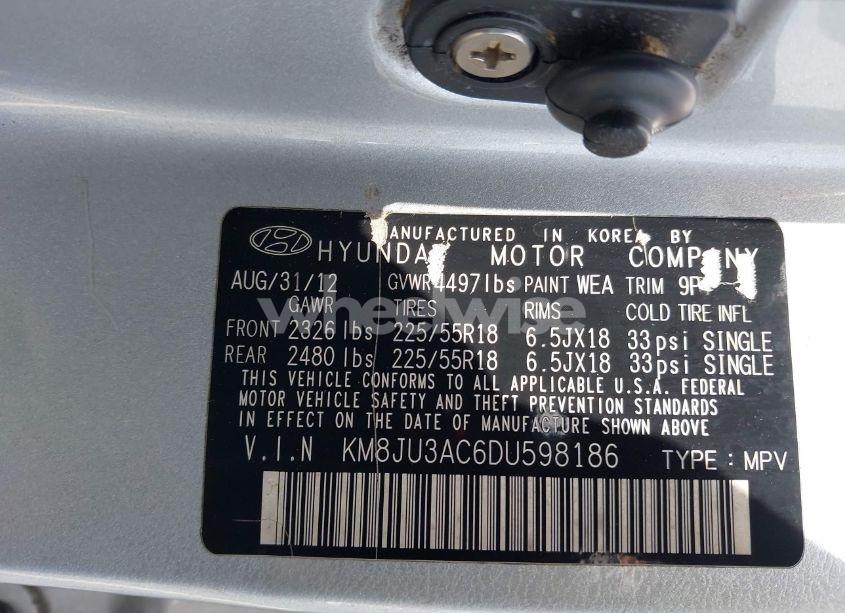 Photo 9 of 2013 Hyundai Tucson LIMITED (VIN KM8JU3AC6DU598186)