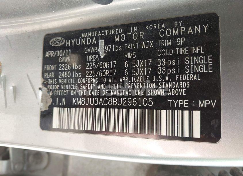 Photo 9 of 2011 Hyundai Tucson GLS (VIN KM8JU3AC8BU296105)