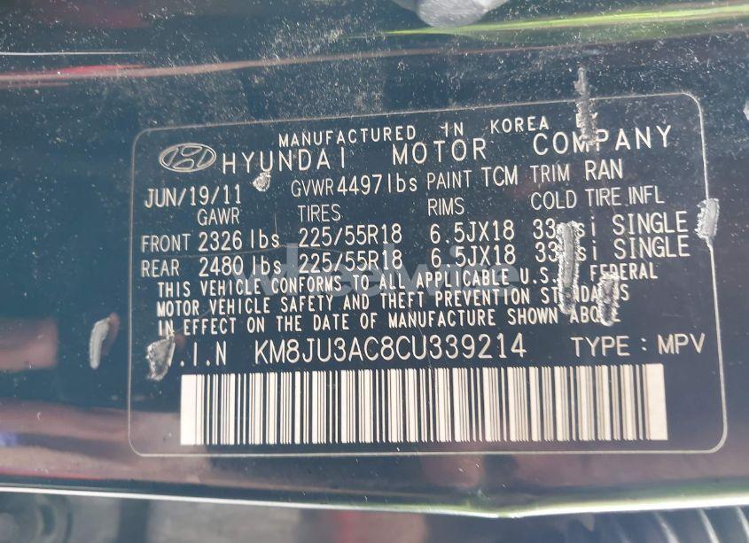 Photo 9 of 2012 Hyundai Tucson LIMITED (VIN KM8JU3AC8CU339214)