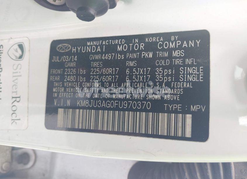 Photo 9 of 2015 Hyundai Tucson SE (VIN KM8JU3AG0FU970370)