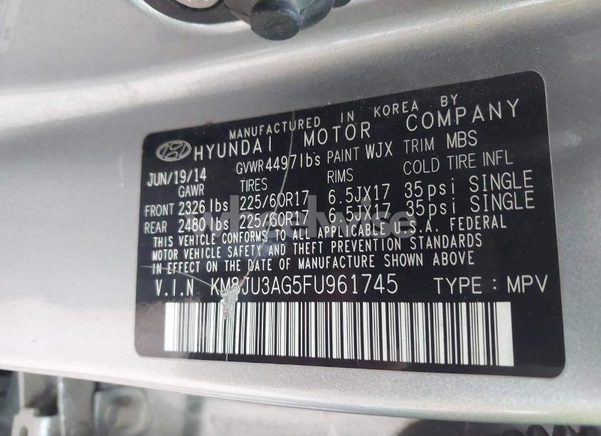 Photo 9 of 2015 Hyundai Tucson SE (VIN KM8JU3AG5FU961745)