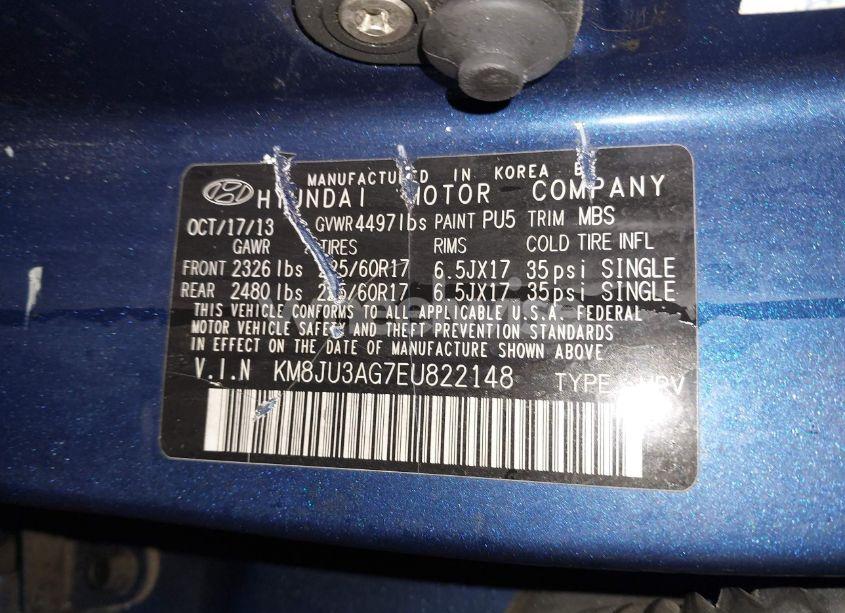 Photo 9 of 2014 Hyundai Tucson SE (VIN KM8JU3AG7EU822148)