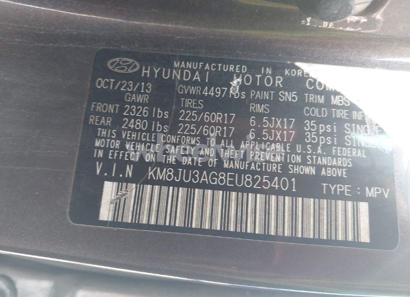 Photo 9 of 2014 Hyundai Tucson SE (VIN KM8JU3AG8EU825401)