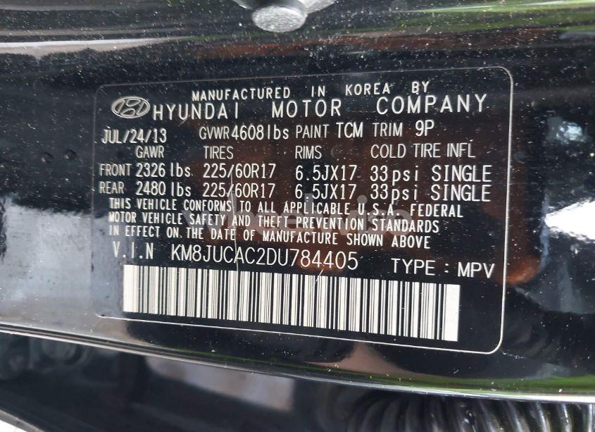 Photo 9 of 2013 Hyundai Tucson GLS (VIN KM8JUCAC2DU784405)