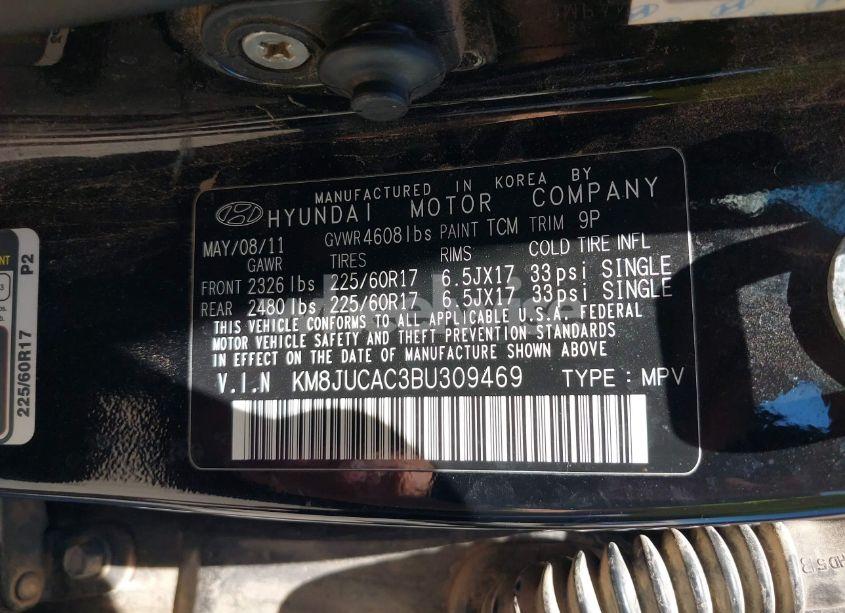 Photo 9 of 2011 Hyundai Tucson GLS (VIN KM8JUCAC3BU309469)