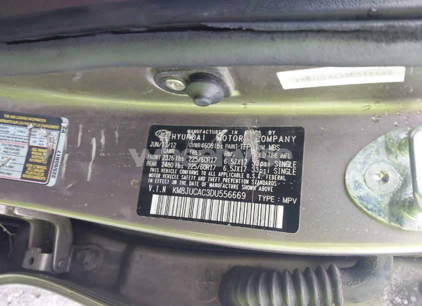 Photo 9 of 2013 Hyundai Tucson GLS (VIN KM8JUCAC3DU556669)