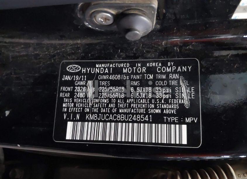 Photo 9 of 2011 Hyundai Tucson LIMITED (VIN KM8JUCAC8BU248541)