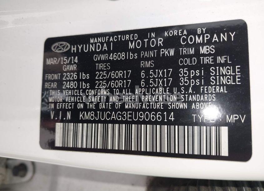 Photo 9 of 2014 Hyundai Tucson SE (VIN KM8JUCAG3EU906614)