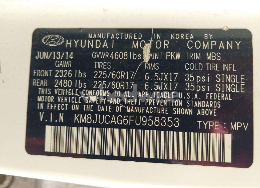 Photo 9 of 2015 Hyundai Tucson SE (VIN KM8JUCAG6FU958353)