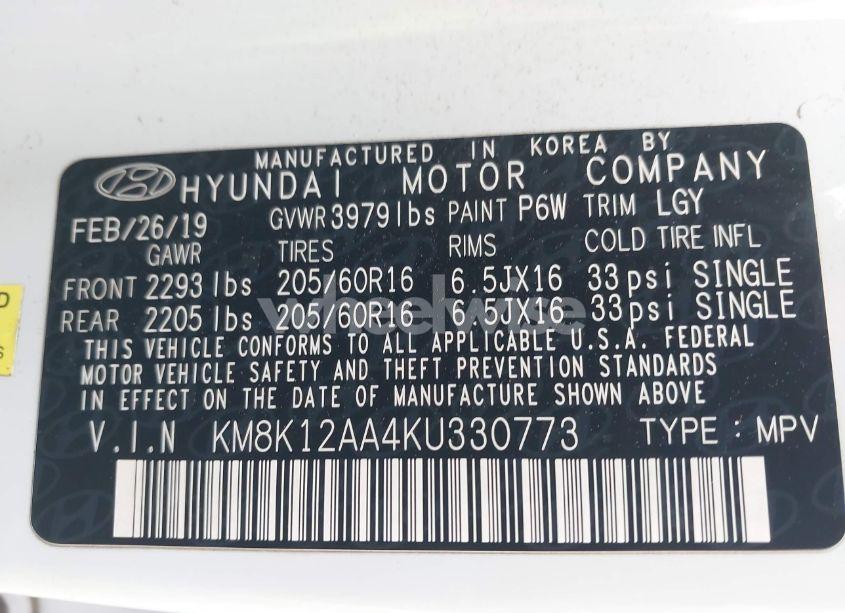 Photo 9 of 2019 Hyundai Kona SE (VIN KM8K12AA4KU330773)