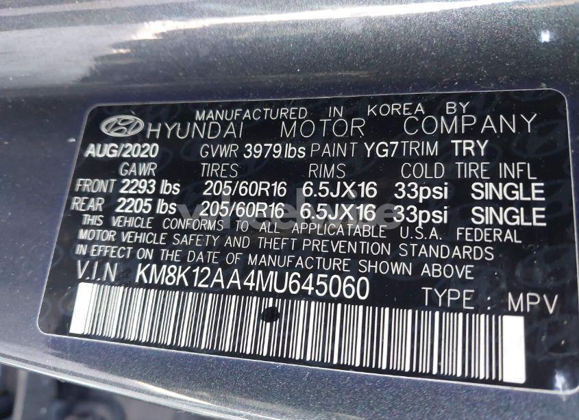 Photo 9 of 2021 Hyundai Kona SE (VIN KM8K12AA4MU645060)