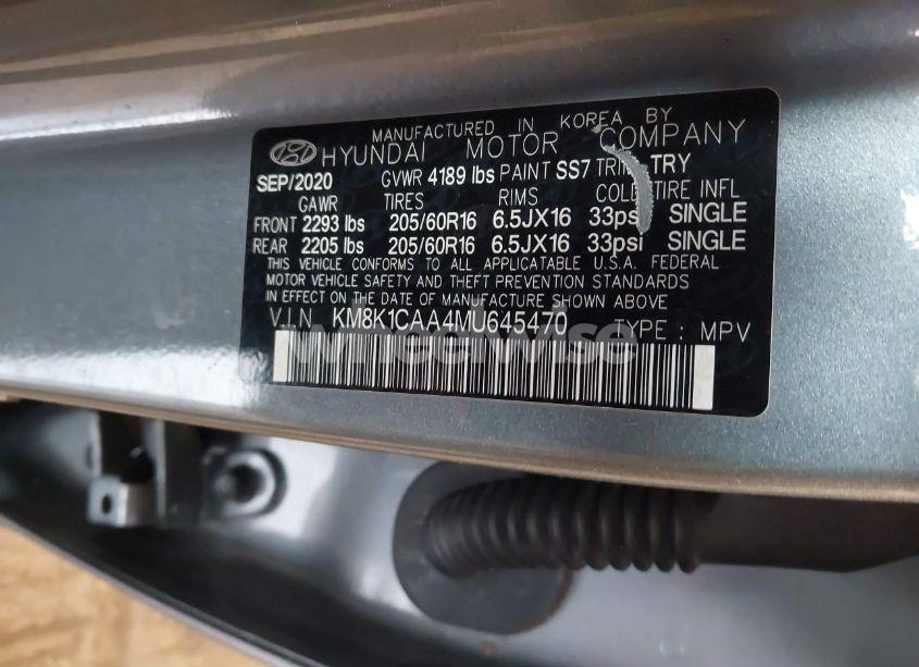 Photo 9 of 2021 Hyundai Kona SE (VIN KM8K1CAA4MU645470)